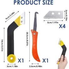 Grout Scraper, Grout Cleaning Tool Set with 5 Replacement Blades, Tile Grout Removal