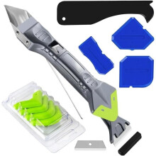 5-in-1 kitverwijderingsgereedschap - Roestvrij staal - Kit voor het gladmaken van siliconenkit - 3 hoekschrapers