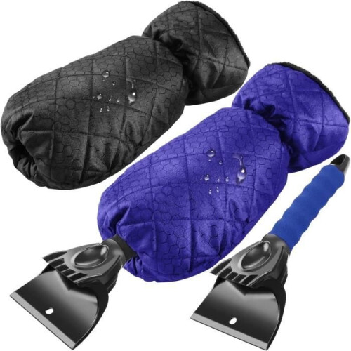 2-teiliger Eiskratzer für Autos mit Handschuh, Scheibenkratzer, Winter-Eiskratzer, Schneekratzer