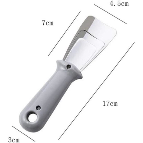 Ice scraper for refrigerator and freezer, small stainless steel scraper with handle, grey 1