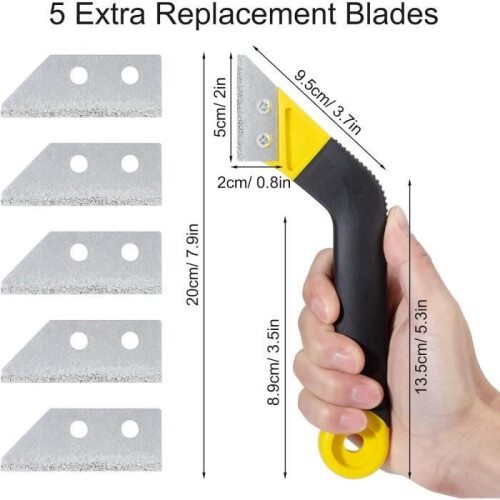 Grout Scraper - Not specified - 2 Scrapers with 5 Replacement Blades - Non-slip - Ergonomic 1