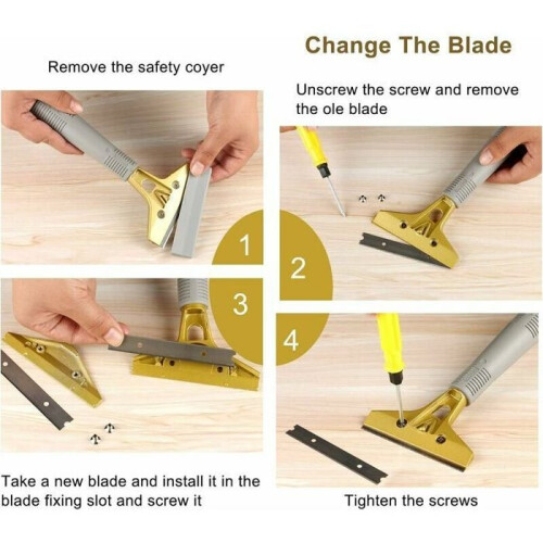 Multi-Purpose Scraper - LARGEIGHT - 10 cm - 10 Metal Blades - Non-Slip Handle - Multiple Colors 2