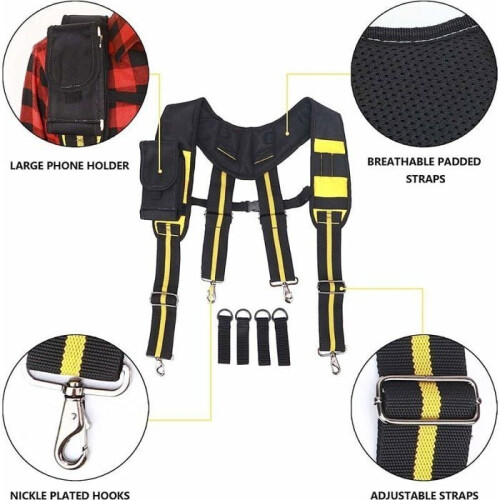 Tool belt - LARGEIGHT - Adjustable straps - Multicolored - Synthetic fabric - Professional 1
