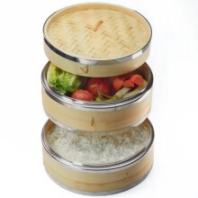 Dimono Höyrystin - 2 tasoa - Ø 20 cm - Bambu - Ruostumaton teräs