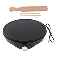 30.5cm Non-Stick Electric Crepe Maker with Batter Spreader and Wooden Spatula, Ideal for Crepes and Scones. EU Plug.