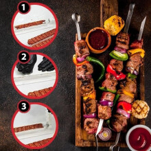 Kebabmachine - AZWIX - Handmatig - Anti-aanbaklaag - 25,4 cm - Voor picknicks en barbecues