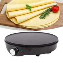 Elektrischer Crêpe-Maker (30,5 cm) mit Antihaftbeschichtung, inklusive Teigverteiler und Holzspatel. Ideal für Crêpes und Scones.