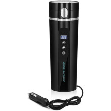 Car Heated Mug 450ml - 12V/24V, Adjustable Temperature 75-100W, Truck/Taxi, Fast Label