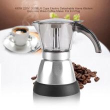 Stainless steel Italian coffee maker, 6 cups, 300ml, Silver-FOE