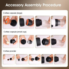 Portable cordless electric espresso machine with self-heating - 60ml for ground coffee, Nespresso capsules, car, camping