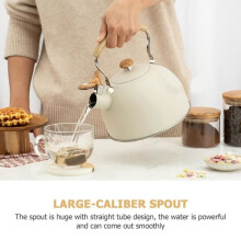 Bollitore elettrico - TOYMYTOY - Kinder Kettle - 2,5 l - Acciaio inossidabile - Beige