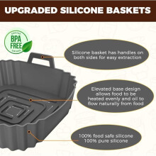 FLEUVE - Accessoires pour friteuse à air - Moule en silicone 3 pièces pour friteuse à air, réutilisable, compatible avec Ninja Foodi