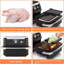 Grille anti-éclaboussures pour friteuse à air Ninja 10,4 L AF500EU, moule réutilisable pour friteuse à air Ninja 10,4 L, anti-éclaboussures