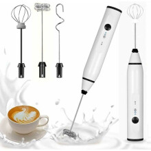 Elektrischer Milchaufschäumer, USB-Milchemulgator mit Schneebesen, Handmilchaufschäumer, USB-aufladbar für Kaffee, Latte Macchiato,