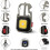 Work Light, Multifunctional Keychain Rechargeable COB LED Flashlight 7 Modes Waterproof Magnetic with Tripod 3