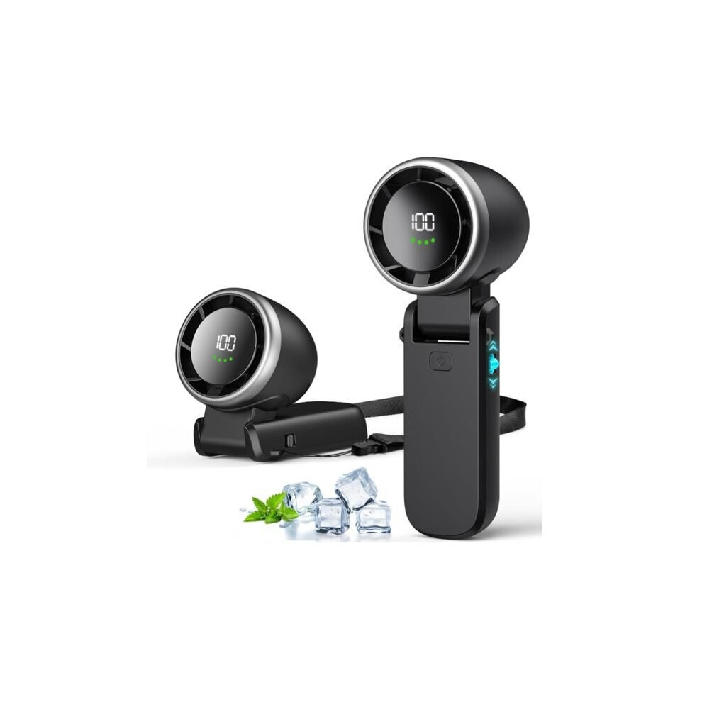Portable Turbo Fan, 100-Speed Rechargeable Personal Fan, 5000mAh High-Speed Pocket Fan with-image-OPC-PWKP5JD-NEW