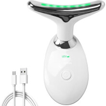 Dispositivo antirughe per collo e viso, dispositivo tonificante elettrico con massaggio lifting EMS, 3 modalità di vibrazione ad alta