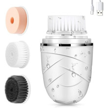Facial Cleansing Brush - 3 in 1 - Waterproof - USB Rechargeable - 2 Speeds - 3 Heads Included