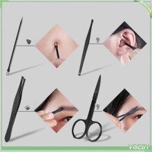 Kit de manucure FAFEICY - 15 pièces - Étui en similicuir - Acier inoxydable - Noir