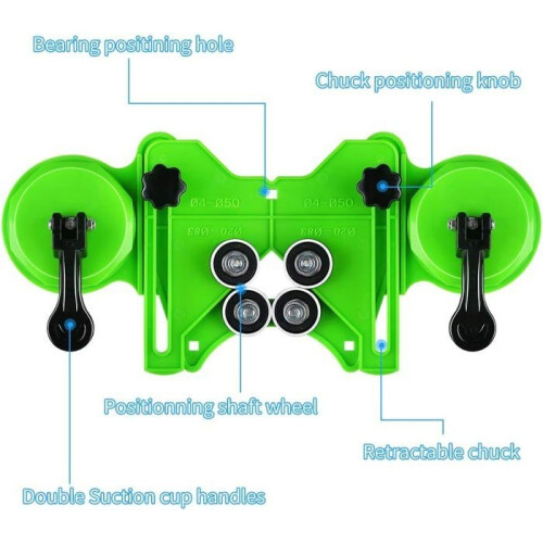 Hole saw guide for drill bits, adjustable tile hole cutter from 4 to 84 mm, centering support with vacuum suction base 2