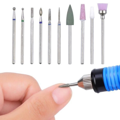 Nail Drill Bits, 10pcs Nail Drill Bits, SPECOOL Drill Bits for Nail Drills, Nail Removal Tools for Manicure and Pedicure 1