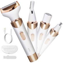 4-in-1 elektrisch scheerapparaat voor vrouwen, alles-in-één intieme trimmer (gezicht, benen, oksels en lichaam) bikinitrimmer