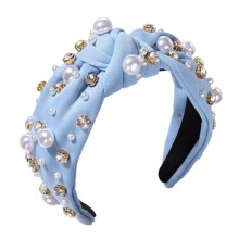Haarband - ZGEER - Kralen haarband - Lichtblauw - Elegant accessoire - Voor volwassen vrouwen