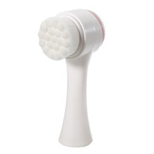 Spazzola per la pulizia del viso, strumento manuale a doppia testina in silicone per massaggio e pulizia del viso, ideale per le donne,