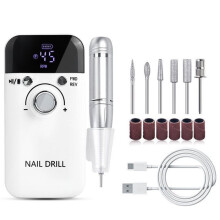 Professional Electric Nail Drill, 45000 RPM Portable Rechargeable Nail File with LCD Display, Adjustable Speed