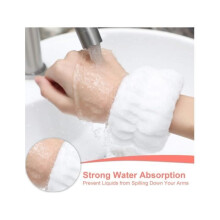 Set of 4 pairs of absorbent microfiber face washing wristbands for women and girls - Prevents liquids