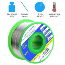 Solder wire, 2pcs 1mm solder wire for soldering Sn 99.3% Cu 0.7% with Rosin Base for Electrical Soldering, 100g