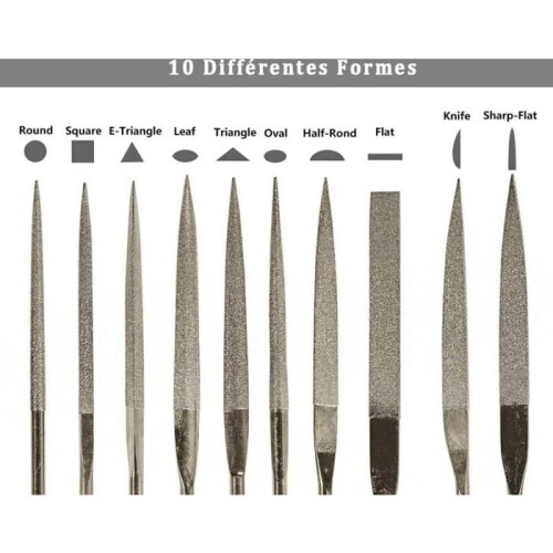 Mini Needle Files - LARGEIGHT - 2 mm x 100 mm - Diamond Cut - For DIY Projects - 10 Pieces 2