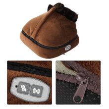 Akozon Massaggiatore plantare unisex 2 in 1, velluto riscaldato, scaldapolvere elettrico e massaggiatore plantare, pantofola grande