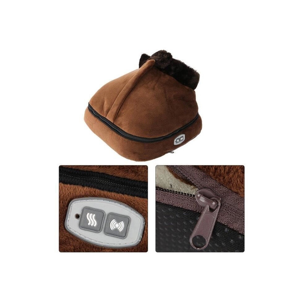 Aihontai Akozon 2-In-1 Unisex Foot Massager, Heated Velvet, Electric Dust Warmer And Foot Massager, Large Slipper