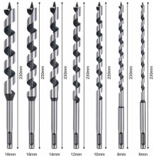 Twist wood drill bit - PZCC - 7 pieces - SDS-Plus - Carbon steel