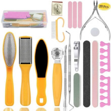 Professionele pedicureset, roestvrijstalen voetvijlen en -gereedschap, voetrasp, salonpedicureset