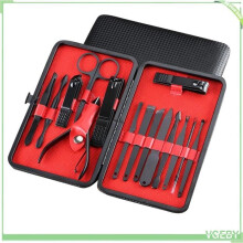 FAFEICY Maniküre-Set – 15-teilig – Etui aus Kunstleder – Edelstahl – Schwarz