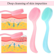 Set of 2 silicone facial scrub brushes - For cleansing and exfoliating - Removal of makeup residue