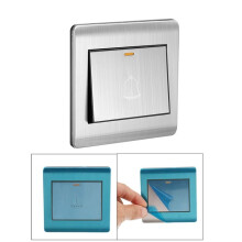 SOURCING MAP Doorbell Switch, Square Resettable Wall-Mounted Push Button, AC 250V 16A, Stainless Steel Panel, 86mm x 86mm