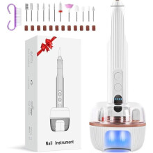 Professionele elektrische nagelvijl: 12-in-1 draadloze, draagbare elektrische manicure- en pedicureset