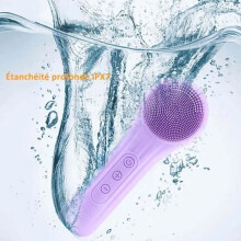 Silicone facial wash - Rechargeable - 6 levels - Warm compress massage with sonic vibrations - 400 mAh, IPX7