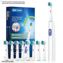 Adult electric toothbrush set with 8 replacement brush heads, USB charging, 2-minute timer