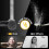 Handheld shower head, eco-friendly, hammer shape, 4 functions, with filter, rustproof ABS, water shut-off, rotary switch (black) 3
