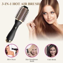 Dry brush - Blower brush - 3 in 1 - Quick drying - Gold color - Unisex