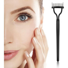 Pettine per ciglia, pennello per sopracciglia, separatore per ciglia, pennello cosmetico con coperchio per ragazze e donne (non pieghevole)