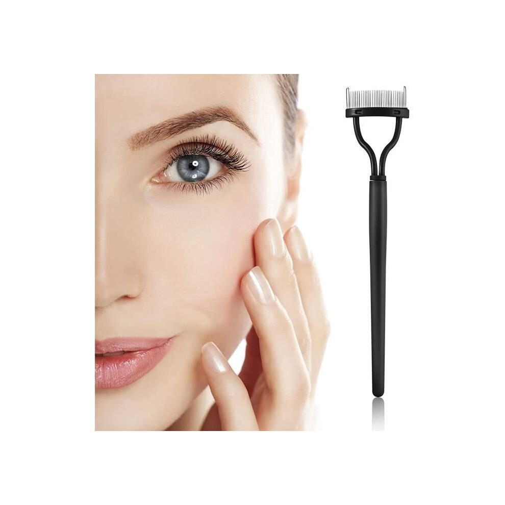 Aihontai Eyelash Comb, Eyebrow Brush, Eyelash Separator, Cosmetic Brush With Lid For Girls And Women (Non-Foldable)