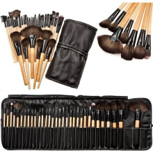 Kit professionale di pennelli morbidi per sopracciglia e ombretto - 32 pezzi + pochette