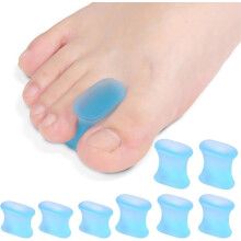Set of 8 soft silicone gel toe separators - Comfortable foot pain relief - Toe correctors