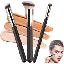 3-delige foundationkwastenset, concealerkwast, professionele make-upkwastenset voor gezichtsmake-up