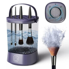 Pulitore elettrico 3 in 1 per pennelli da trucco, strumento ricaricabile per la pulizia e l'asciugatura.